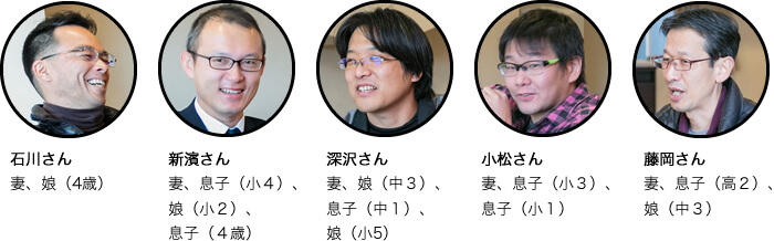 左から、石川さん、新濱さん、深沢さん、小松さん、藤岡さん